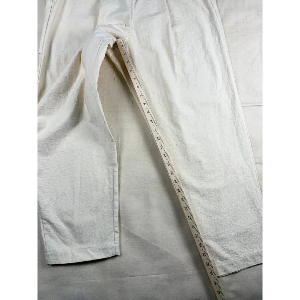 Jackman Back Nep Umps Pants JM4150 Kinari Cream Cotton Japan Sz L Elastic Waist